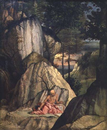 St. Jerome Meditating in the Desert von Lorenzo Lotto