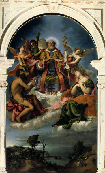 L.Lotto, Nikolaus in der Glorie von Lorenzo Lotto