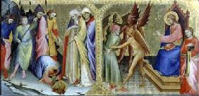 St. James and Hermogenes and The Martyrdom of St James, predella panel from an altarpiece for the No