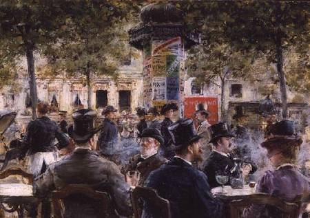 Cafe Scene in Paris von Louis Anet Sabatier