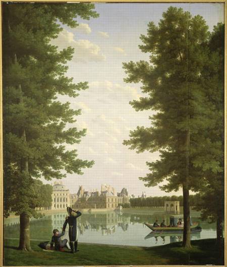 Napoleon I (1769-1821) and Marie-Louise (1791-1847) on the Carp Pond at Fontainebleau von Louis Bidauld