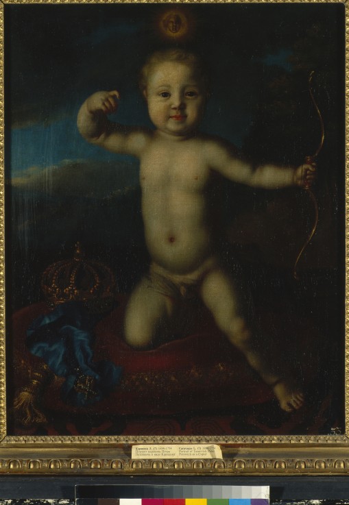 Porträt von Zarewitsch Peter Petrowitsch von Russland (1715-1719) als Cupido von Louis Caravaque