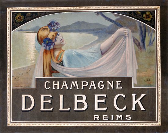 Advertisement for Champagne Delbeck, printed by Camis, Paris von Louis Chalon
