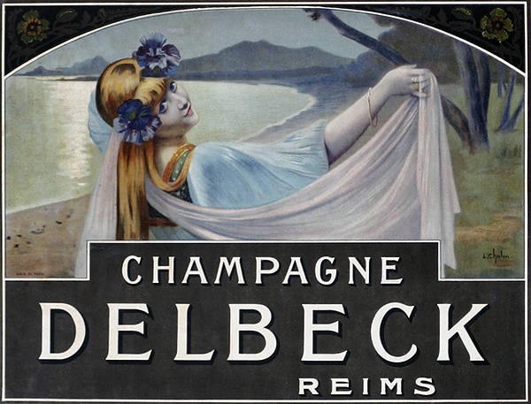 Advertisement for Champagne Delbeck, printed by Camis, Paris, c.1910 (colour litho)  von Louis Chalon