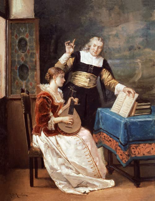 The Music Master von Louis Claude Mouchot