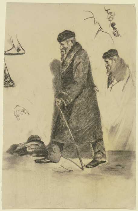 Gehender Mann in Mantel und Pelzmütze von Louis Eysen