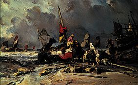 Nach dem Sturm. von Louis Gabriel Eugène Isabey