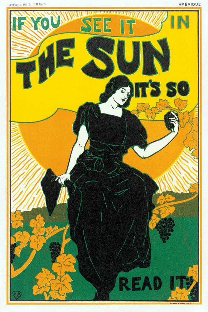 Poster advertising 'The Sun' newspaper von Louis John Rhead