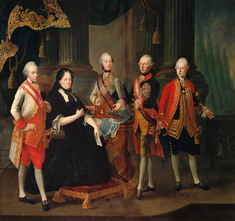 Maria Theresia mit vier Söhnen von Louis Joseph Maurice