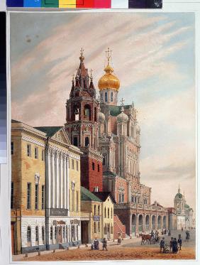 Die Mariä-Entschlafen-Kirche auf der Pokrowka-Strasse in Moskau