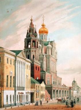 The Assumption Church at Pokrovskaya street in Moscow, printed by Lemercier, Paris 1840s