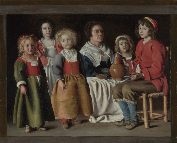 Frau mit fünf Kinder von Louis Le Nain