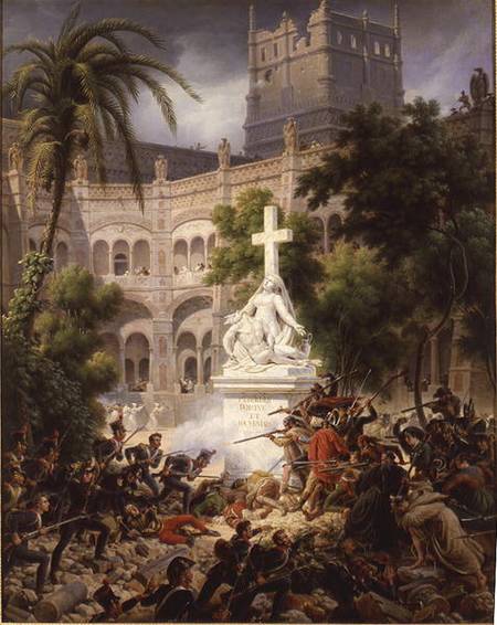 Assault on the Monastery of San Engracio in Zaragoza, 8th February 1809 von Louis Lejeune