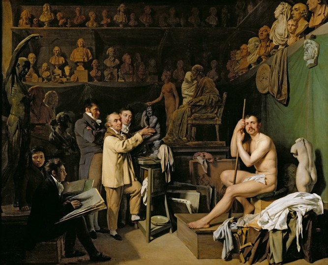 Der Bildhauer Jean-Antoine Houdon (1741-1828) in seinem Atelier von Louis-Léopold Boilly
