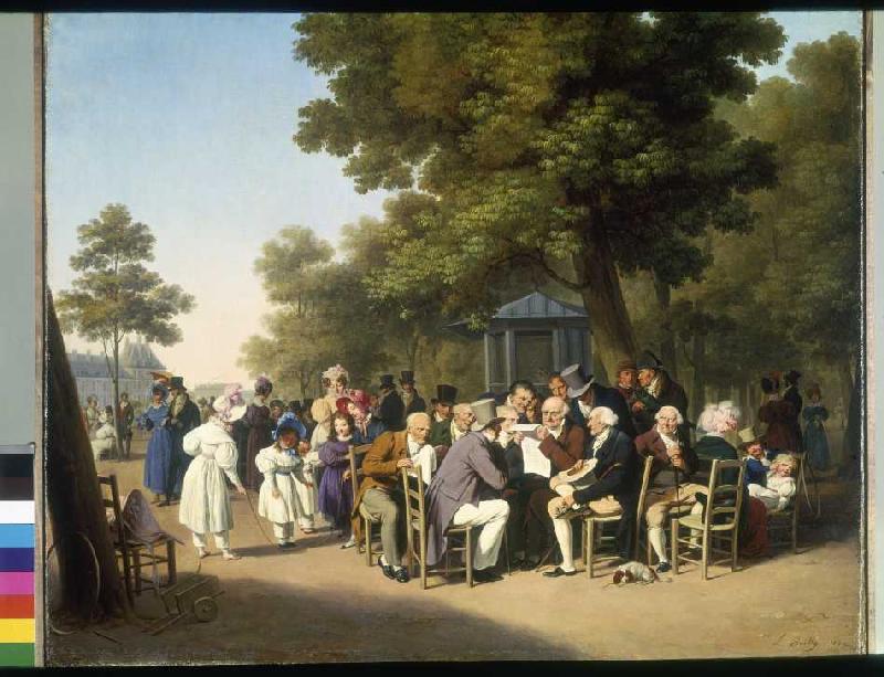 Die Freizeit-Politiker in den Tuillerien in Paris. von Louis-Léopold Boilly