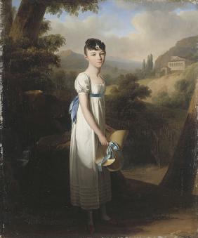 Porträt von Mademoiselle Athénaïs d'Albenas 1807