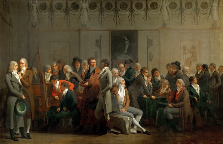 Zusammentreffen der Künstler im Atelier von Isabey von Louis-Léopold Boilly