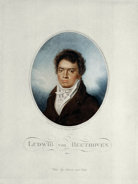 Lugwig van Beethoven (1770-1827) engraved by Blasius Hofel (1792-1863) von Louis Rene Letronne