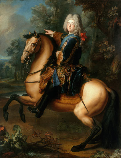König August III. von Polen als Prinz zu Pferde von Louis Silvestre d.J.