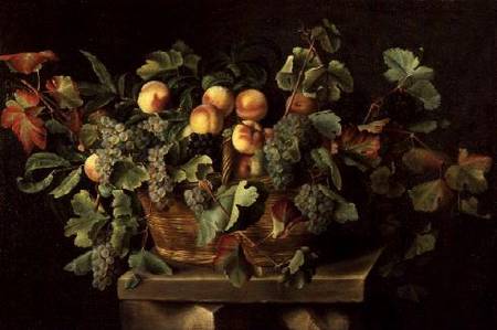 Still Life with Peaches and Grapes von Louise Moillon
