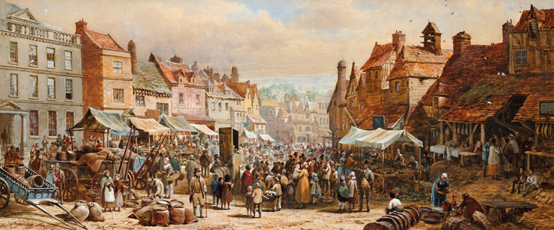 Markttag in Chippenham. von Louise Rayner