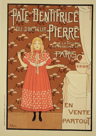 Reproduction of a poster advertising 'Doctor Peter's toothpaste' von Louis Maurice Boutet de Monvel