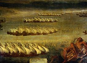 Die Seeschlacht von Lepanto.