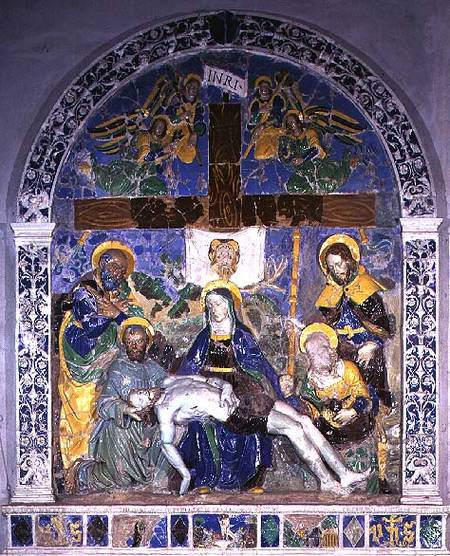 The Descent from the Cross, relief von Luca  della Robbia