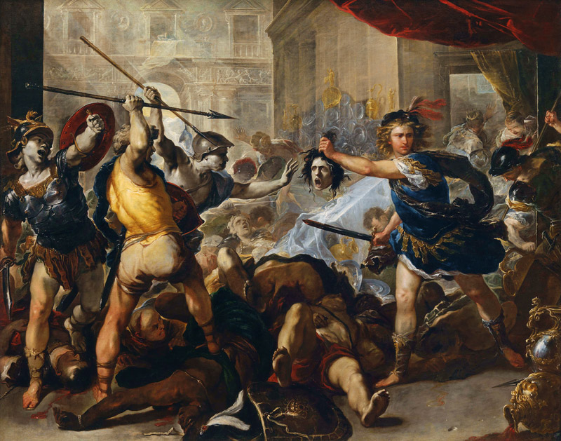 Perseus kämpft gegen Phineus und dessen Gefährten von Luca Giordano