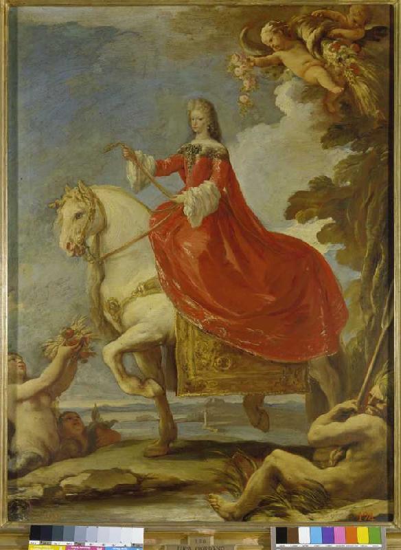 Dona Mariana von Neuburg zu Pferde von Luca Giordano