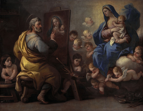 L.Giordano, hl. Lukas malt die Madonna von Luca Giordano