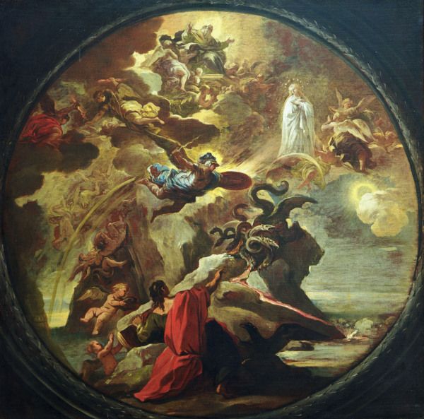 L.Giordano,  St. John on Patmos von Luca Giordano