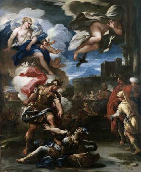 Aeneas besiegt den Turnus 1688