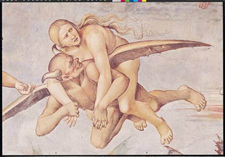 One of the Damned Riding on a Devil, from the Last Judgement von Luca Signorelli