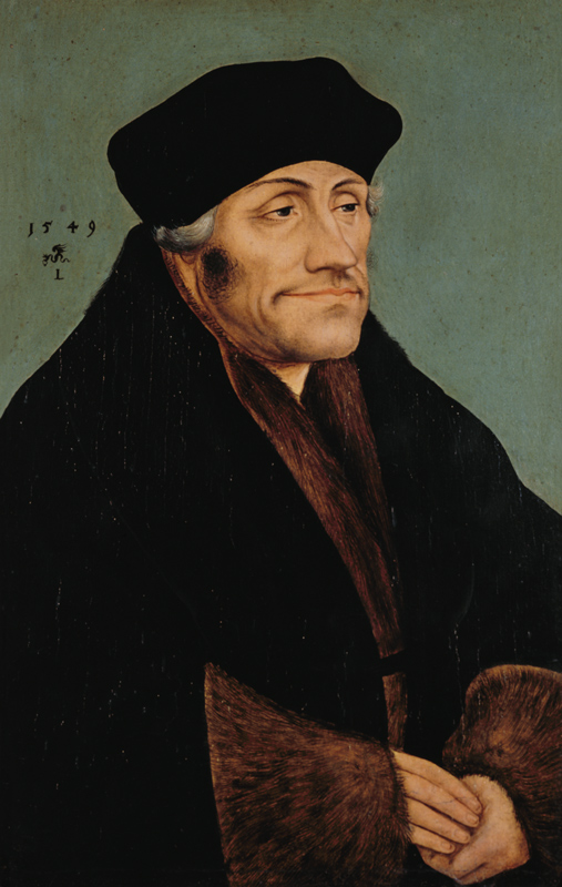 Bildnis des Erasmus von Rotterdam. von Lucas Cranach d. Ä.