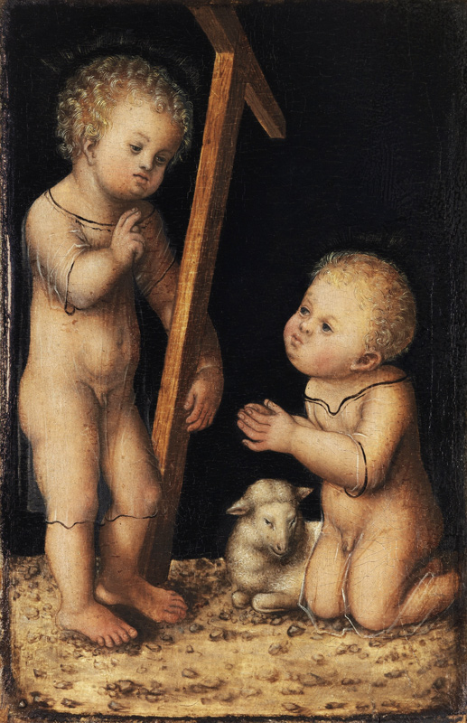 Der Christusknabe mit dem kindlichen Johannes dem Täufer von Lucas Cranach d. Ä.