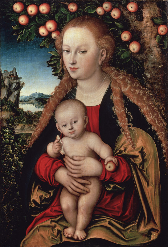 Madonna mit Kind unter dem Apfelbaum von Lucas Cranach d. Ä.