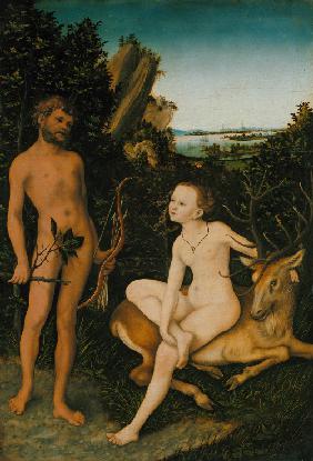 Apoll und Diana in waldiger Landschaft 1530