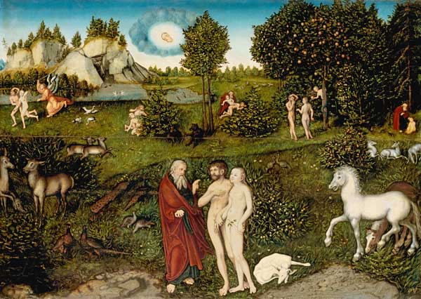 Das Paradies. von Lucas Cranach d. Ä.
