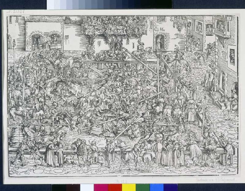 Das Turnier am Marktplatz. von Lucas Cranach d. Ä.