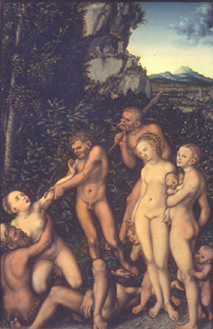 Die Früchte der Eifersucht (Das silberne Zeitalter) von Lucas Cranach d. Ä.