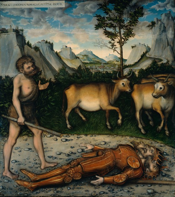 Herkules und die Rinder des Geryones (Aus der Herkules-Legende) von Lucas Cranach d. Ä.