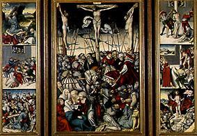 Kreuzigungsaltärchen mit Szenen der Passion Jesu von Lucas Cranach d. Ä.