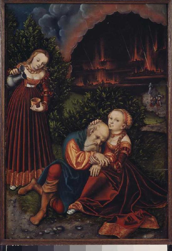Loth und seine Töchter von Lucas Cranach d. Ä.