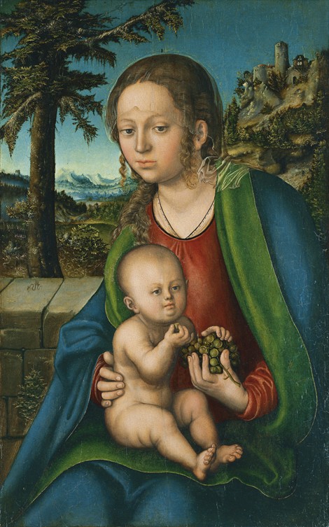 Madonna mit Kind und Weintrauben von Lucas Cranach d. Ä.