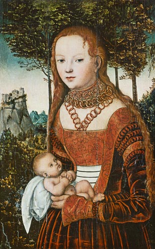 Mutter mit Kind. von Lucas Cranach d. Ä.