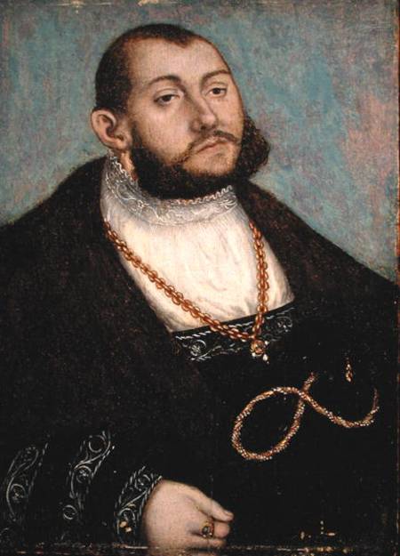 Portrait of Elector Johann Friedrich the Magnanimous (1503-53) of Saxony von Lucas Cranach d. Ä.