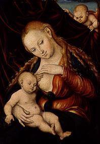 Madonna, dem Christkind die Brust reichend. um 1530-15