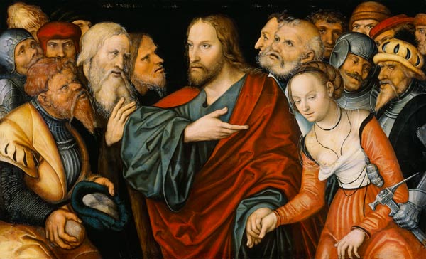 Christus und die Ehebrecherin von Lucas Cranach d. J.