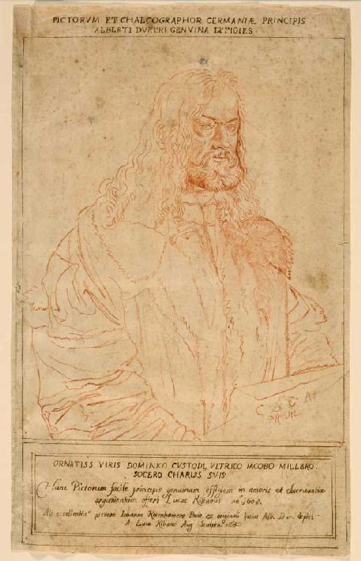Bildnis Albrecht Dürers (nach Hans Rottenhammers Kopie des Selbstbildnisses auf dem Rosenkranz-Bild  von Lucas Kilian